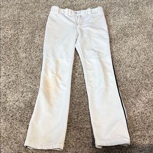 Mizuno Kids White Baseball pants with black piping